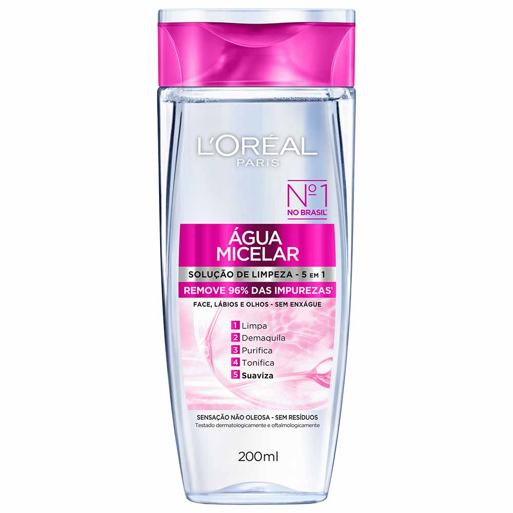 Água Micelar L'Oréal Paris Solução de Limpeza Demaquilante 5 em 1