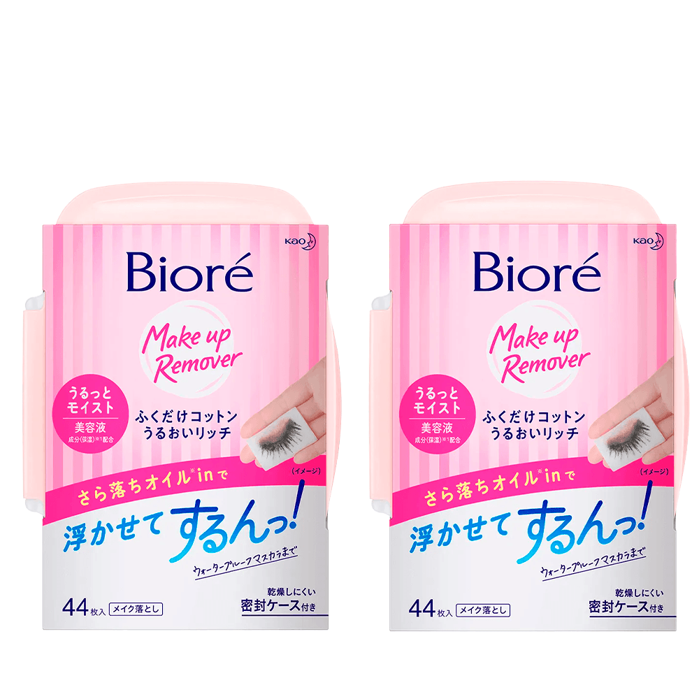 Bioré Make Up Remover Kit - Lenço Demaquilante Facial Com 2 Unidades de 44 Lenços