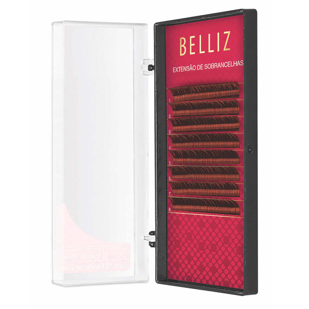 Cílios para Alongamento de Sombrancelha Belliz - 010 Castanho Médio