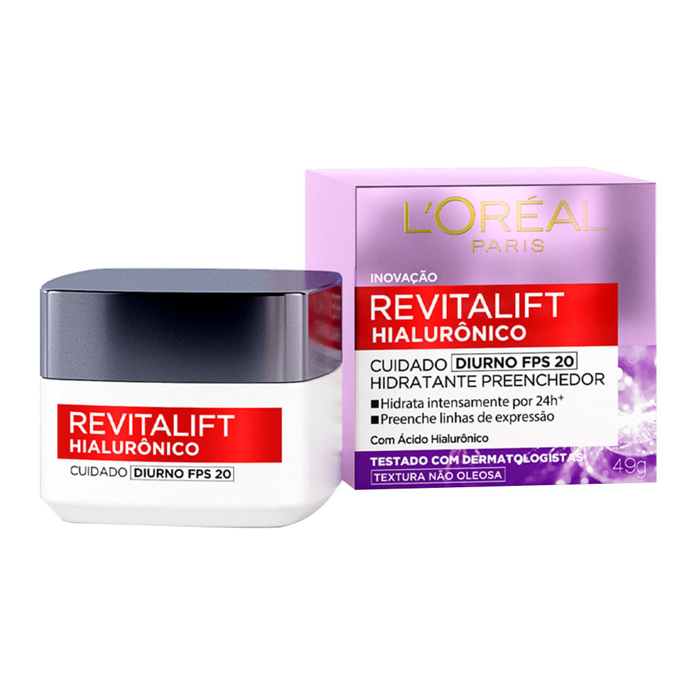 Creme Hidratante Facial Anti-idade L'Oréal Paris Revitalift Hialurônico Cuidado Diurno FPS20