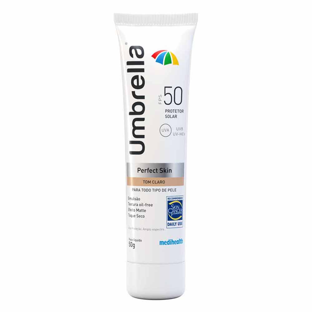 Fotoprotetor Facial com Cor Umbrella Perfect Skin FPS50