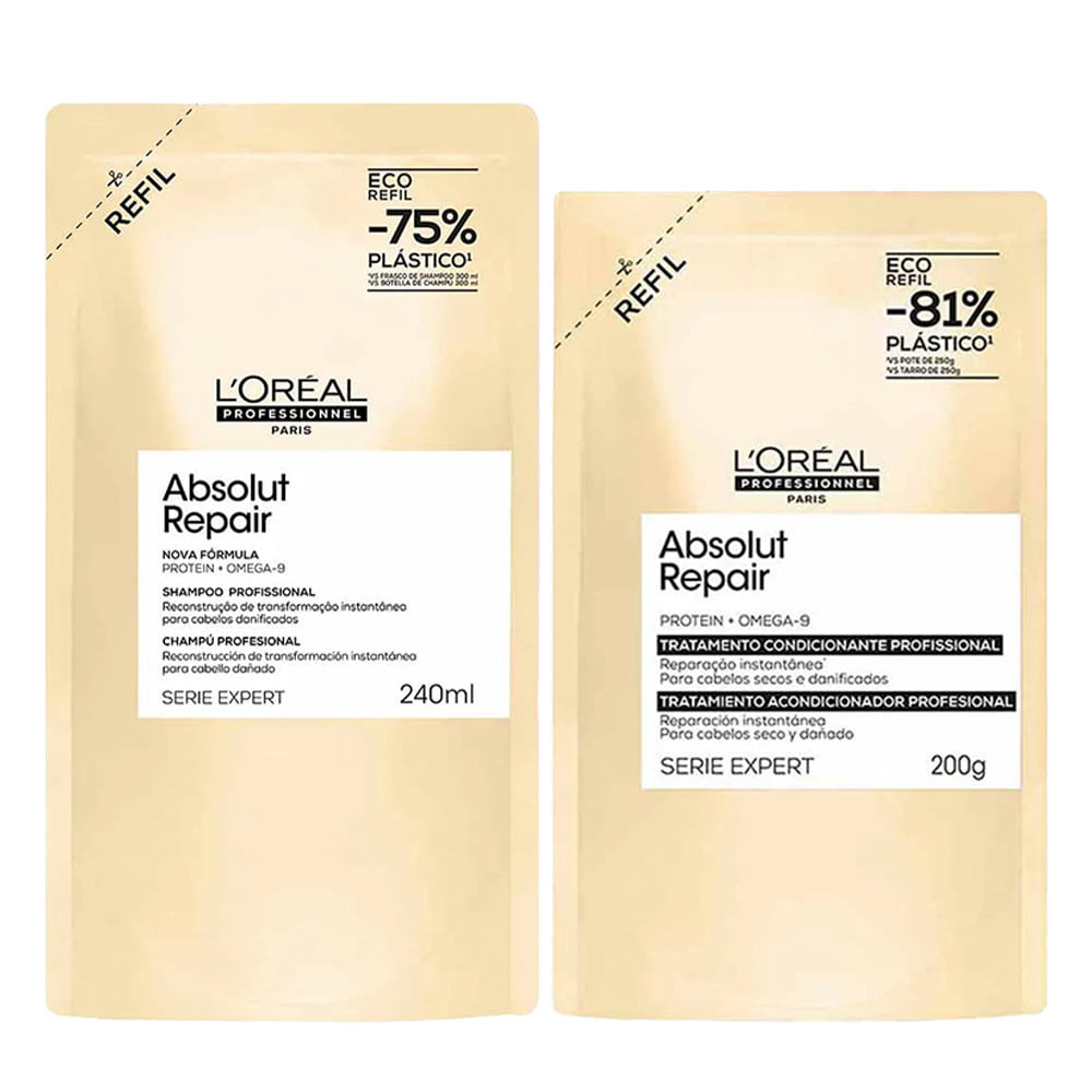 Kit Refil L'Oréal Professionnel Absolut Repair – Shampoo + Máscara