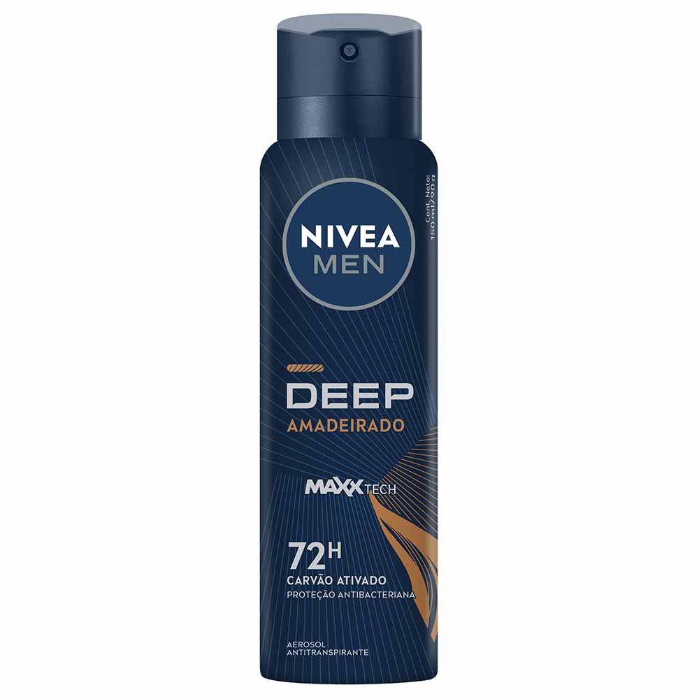 NIVEA MEN Antitranspirante Aerossol Deep Amadeirado MaxxTech