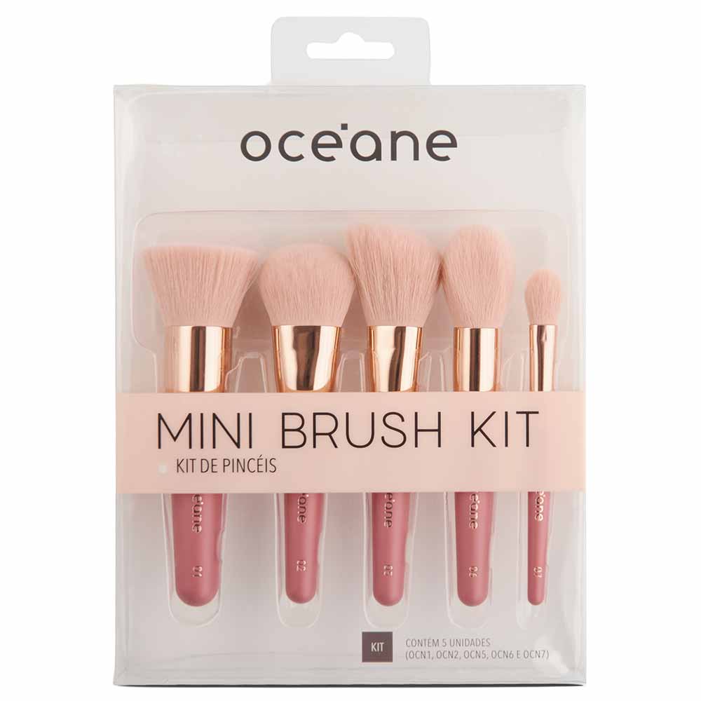 Océane Mini Brush Kit com 5 Pincéis Veganos