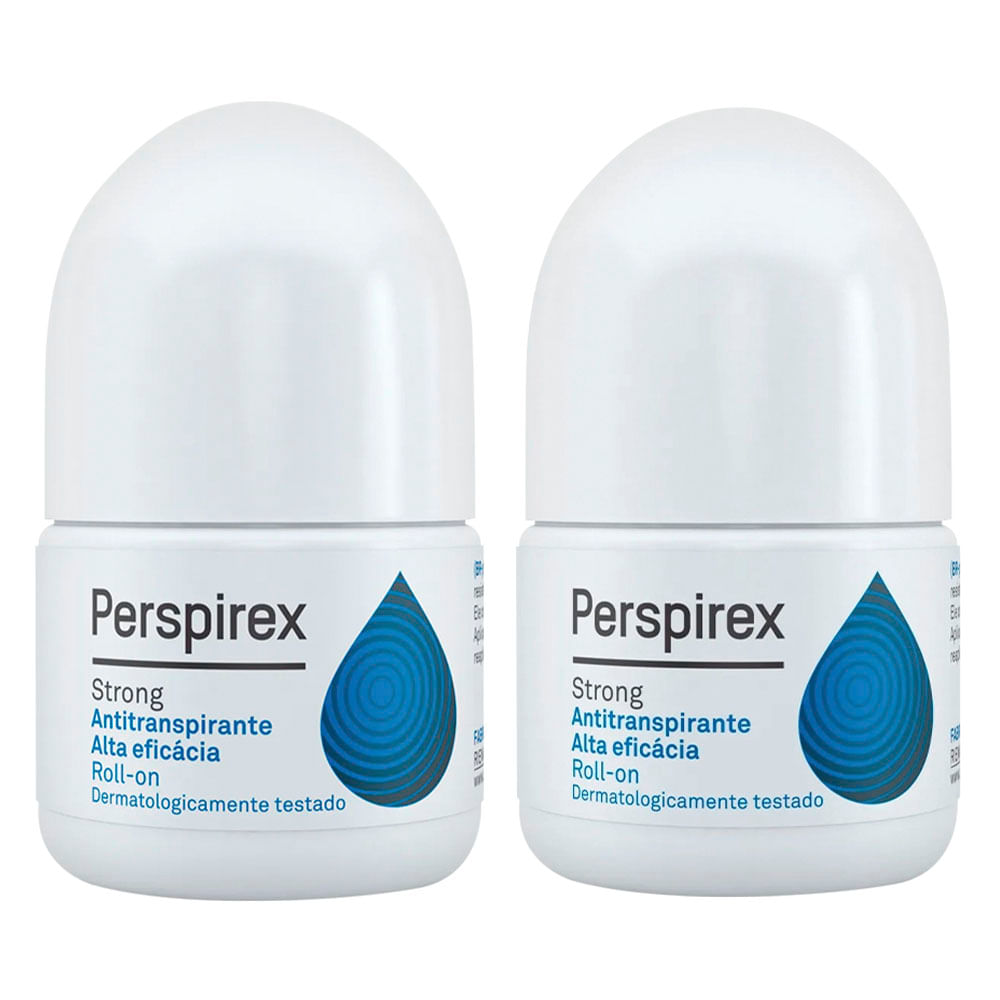 Perspirex Desodorante Roll On Unissex Strong Antitranspirante Kit com 2 Unidades