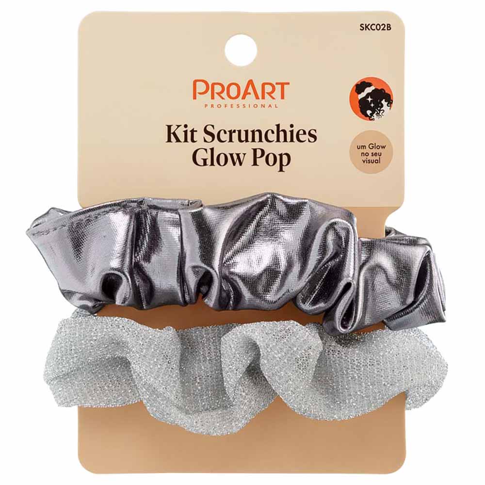 ProArt Glow Pop Kit - 2 Peças de Scrunchie Prata