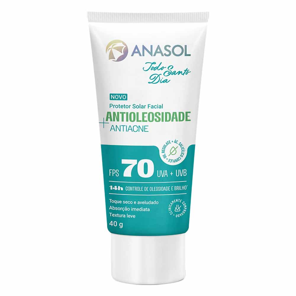 Protetor Solar Facial Anasol Antioleosidade Antiacne TSD FPS 70
