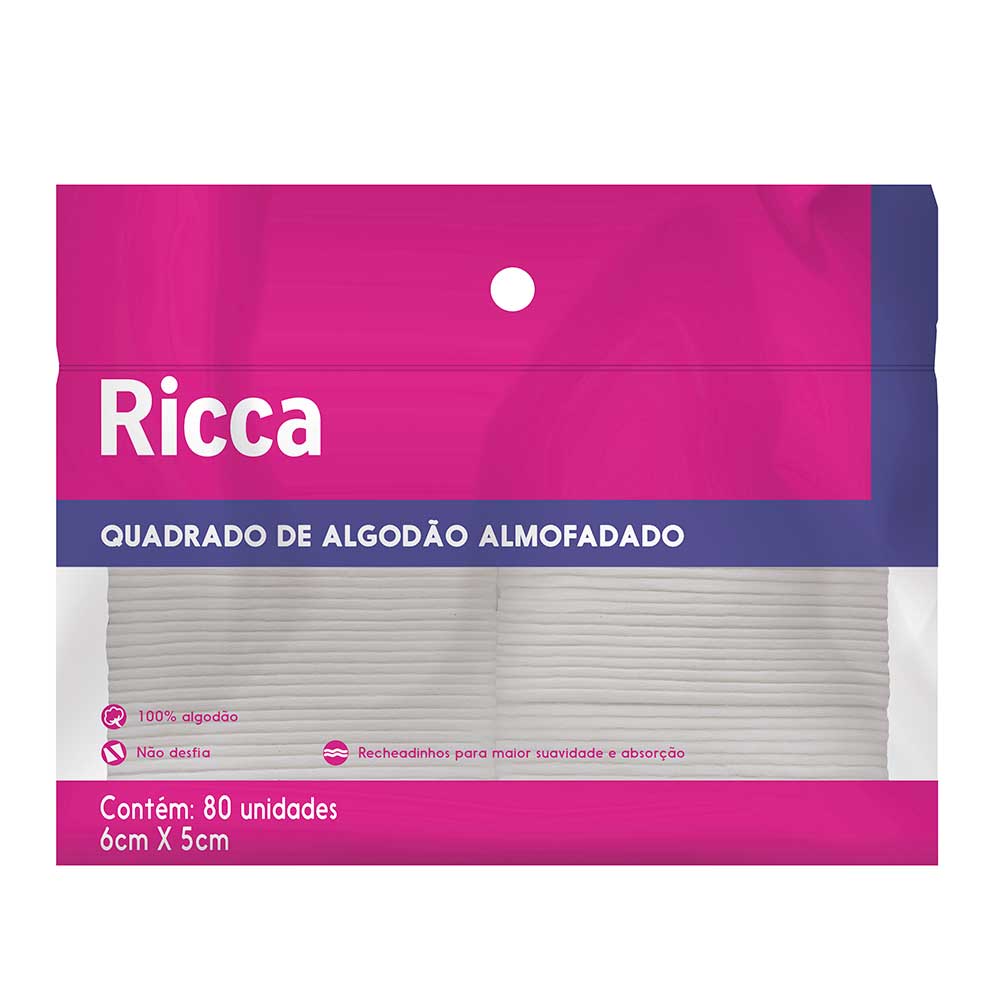 Quadradinho de Algodão 80un Ricca