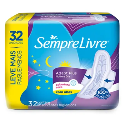 Absorvente Externo Sempre Livre Adapt Plus Noite e Dia Suave