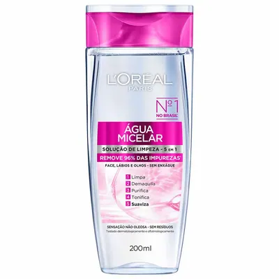 Água Micelar L'Oréal Paris Solução de Limpeza Demaquilante 5 em 1