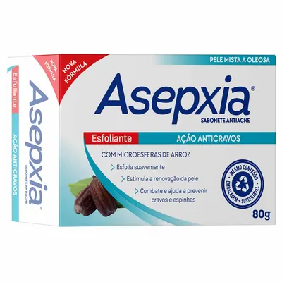 Asepxia Sabonete em Barra Esfoliante Ação Anti Cravos