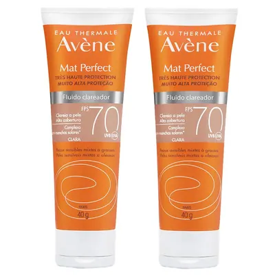 Avène Mat Perfect Kit com 2 Unidades – Protetor Solar Clareador com Cor FPS70 – Claro 40g