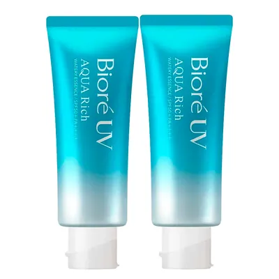 Bioré Aqua Rich Watery Essence Kit – Protetor Solar FPS 50 Com 2 Unidades 50g