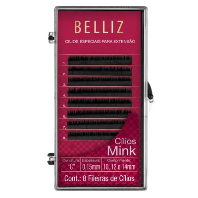 Cílios para Alongamento Belliz - Mink C 015 Mix