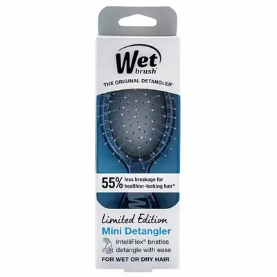 Escova de Cabelo Desembaraçadora Wetbrush Mini Holográfica Prateada