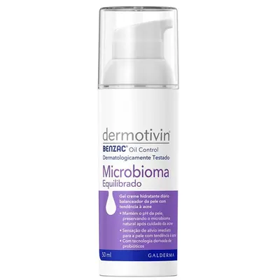 Gel Creme Hidratante Microbioma Equilibrado Dermotivin Benzac Oil Control