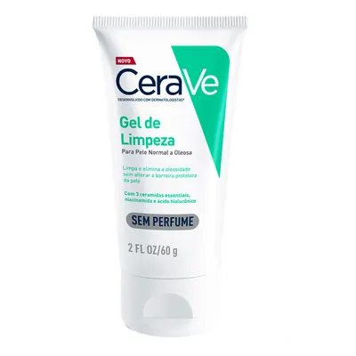 Gel de Limpeza Facial para Peles Normais a Oleosas com Ácido Hialurônico e Niacinamida CeraVe