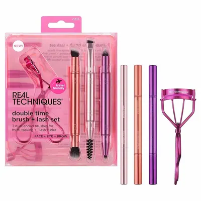 Kit de Pincéis Real Techniques Double Time Brush + Lash Set