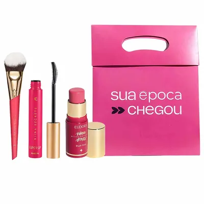 Kit Presentável Niina Secrets - Blush Stick + Pincel Multifuncional + Máscara de Cílios + Sacola Presenteável