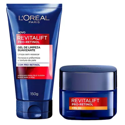 L'Oréal Paris Kit - Gel de Limpeza Facial + Creme Facial Antirrugas