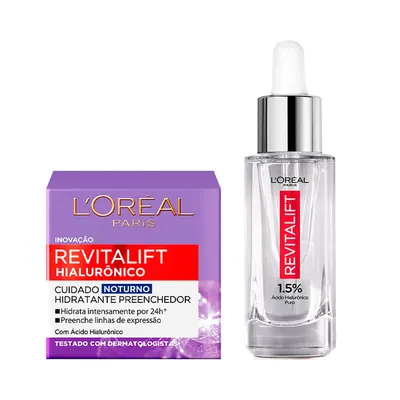 L'oréal Paris Revitalift Hialurônico Kit - Creme Noturno + Sérum Anti-idade