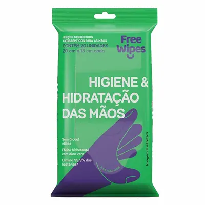 Lenço Umedecido Free Wipes Antisseptico