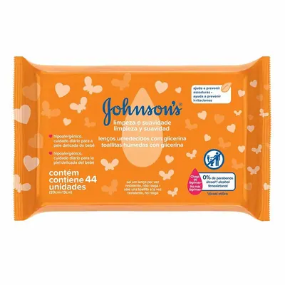 Lenços Umedecidos Limpeza e Suavidade Johnson's Baby