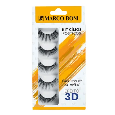 Marco Boni Cílios Postiços Noite Kit – 5 Pares de Cílios Postiços