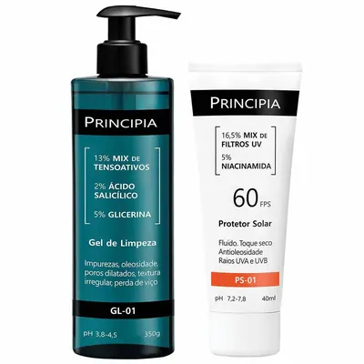 Principia Kit - Gel de Limpeza + Protetor Solar FPS60