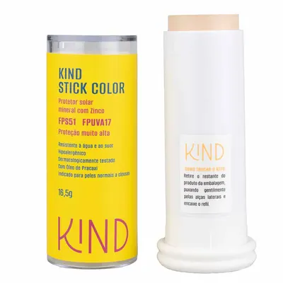 Proteção Solar Facial Kind Beauty Stick Color FPS 51 e FPUVA 17