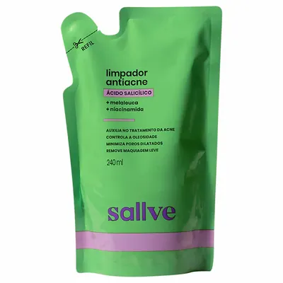 Refil Gel Espuma Limpador Facial Sallve Antiacne