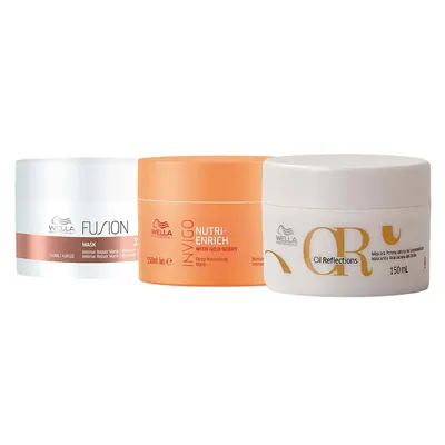 Wella Professionals Kit com 3 Máscara - Oil Reflections + Fusion + Invigo