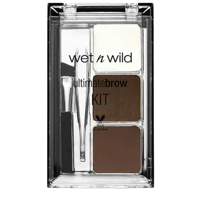 wet n wild Ultimate Brow Kit para Sombrancelhas - Pinça + Pincel + 2 Sombras + Cera